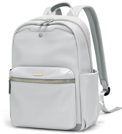 GOLF QUALITY Rucksack Damen, 15 Zoll Schulrucksack Groß Herren mit Laptopfach,Reiserucksack Frauen Wasserabweisend für Universität Reisen Arbeit Business, Hellgrau