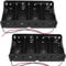 LUORNG 2PCS D Type Single Cell Battery Box Holder Large Size 1-Cell 4x1.5V with Leads No Cover No Switch Slots Black