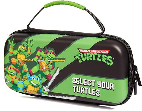Numskull Custodia Rigida da Viaggio per Nintendo Switch e Modello OLED 2021 – Ufficiale TMNT – Contiene 10 Giochi e Accessori per Switch