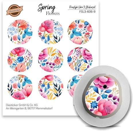 Dexcom G7 Sensor Sticker - 9er Set Spring Flowers - Aufkleber für Sensoren | Diasticker®