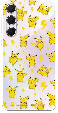 Schutzhülle kompatibel mit Samsung Galaxy A55 5G Offizielle Pokémon Pikachu Muster zum Schutz Ihres Handys. Flexible transparente Silikonhülle, offizielle Pokémon-Lizenz