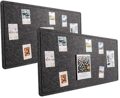 Whemyreat 2 Stück Filz Pinnwand Korkplatte (80x120 cm), Filz-Pinnwand mit selbstklebender Rückseite für Wände,Memo Board,DIY dekorative Schwarze Vision board mit Klettverschluss und Reißzwecken