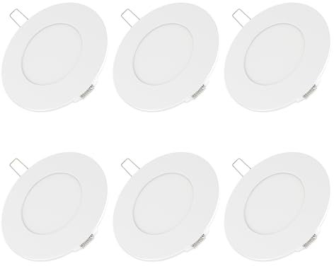 Dream lighting LED Einbaustrahler 12v 3W 75MM Lochmass Warmweiß 3000K 12 Volt LED Spot für Wohnmobil Wohnwagen Camper Van Einbauspots aus Weiß Aluguss IP44 6er Set