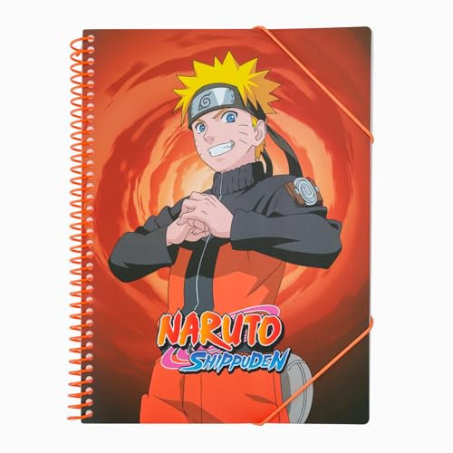 Grupo Erik Folien Ordner A4 Schmal Naruto Shippuden - Dokumentenmappe Mit 30 Hüllen - Offizieller Naruto Merch