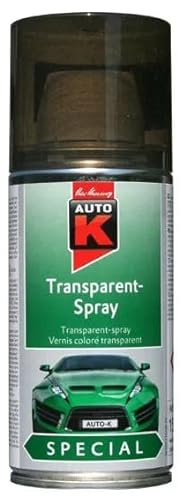 Auto K Vernis Translucide Coloré Bombe Aérosol Spray de Vernis Coloré pour Teinter Toutes Surfaces - Noir - 400 ml - Ref 233117
