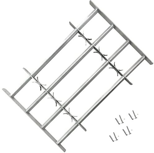 UJCHVHN Baustoffe Verstellbares Sicherheitsgitter für Fenster mit 4 Querstangen 500-650mm Fenster