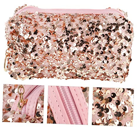 WOONEKY Reise-Kosmetiktasche Mit Pailletten Make-up-Tasche Große Kapazität Aufbewahrungstasche Für Kulturbeutel Für Reisende Frauen