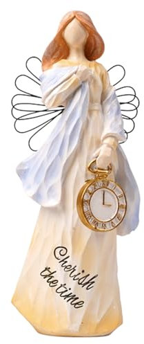 OXRKYOZ Retirement Gift for Woman, Happy Retirement Figurine for Teachers Doctors Nurses Friends Mom Sisters Grandma Coworkers, Cherish Time Angel Retirement Figurines 7.1 Inch, Multicolor