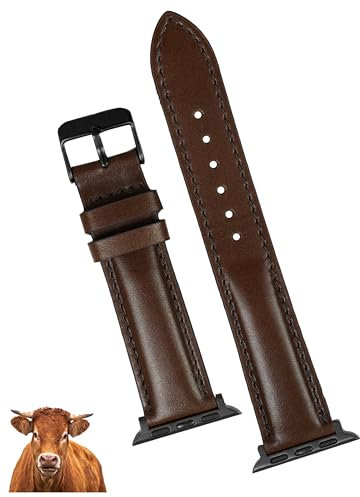 Dark Brown Full Grain Leather Watch Strap Compatible for Apple Watch With 49mm 45mm 44mm 42mm Iwatch Men Handmade Replacement Band For Smartwatch Series 8 7 6 5 4 3 2 1 SE Gift Vintage AW-203-DE-LL