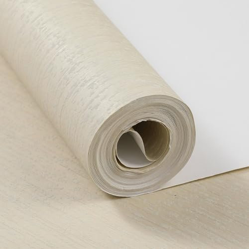 Camiraft Light Yellow Plain Textured Wallpaper Thick Non Woven Strip Wallpaper Solid Striped Wallpaper for Bedroom Living Room Hallway Stairs Lounge