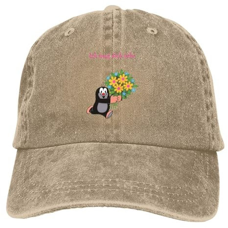 WEIXNCXCJ Hüte für Wärme und Schutz vor Kälte Gewaschene Baseballmütze für Herren Retro Trucker Snapback Caps Papa Hut Der kleine Maulwurf Golfhüte