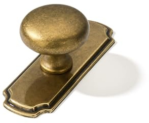 khtumeware 5 Pack 1-1/4 inch Backplate for Cabinet Knobs Antique Brass Drawer Knobs Cabinet Hardware Vintage Aged Brass Knobs with Backplate