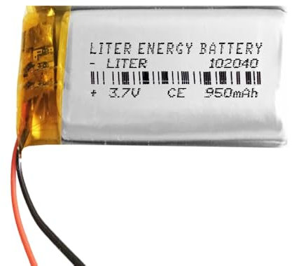 Akku 102040 LiPo 3.7V 950mAh 3.515Wh 1S 5C Liter Energy Battery Lithium Polymer Akkun Schutzplatine für Elektronik Wiederaufladbar - Nicht geeignet für Funksteuerung 42x20x10mm (950mAh|102040)