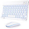 Nsyee Juego de teclado y ratón inalámbrico, teclado Bluetooth universal retroiluminado, portátil, ultrafino, recargable, para iPad/Tablet/PC/iOS/Android/Windows/Samsung/Lenovo, disposición italiana