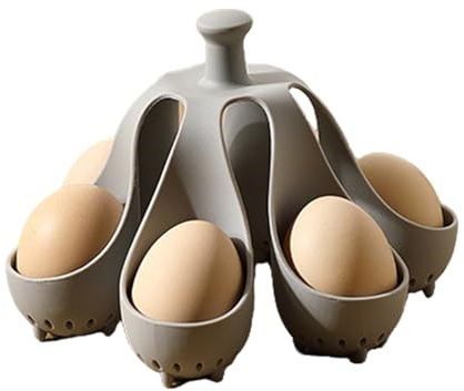 Eierkocher aus Silikon, Freistehender Eierkocher für 4/6 Eier, Hartgekochter Eierkocher, Aufbewahrung und Eierhalter, Egg Cooker Küchenhelfer, Silikon Eierkocher für Küche (6 Eier)