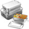 3er Pack Brotdose Edelstahl, 2400 ml,1400 ml und 850 ml 304-Stahl-Bento-Boxen, Lunchbox Auslaufsicher mit Abtrennung und Dichtring, Lunchbox aus Edelstahl, Metall Brotdose für Erwachsene & Kinder