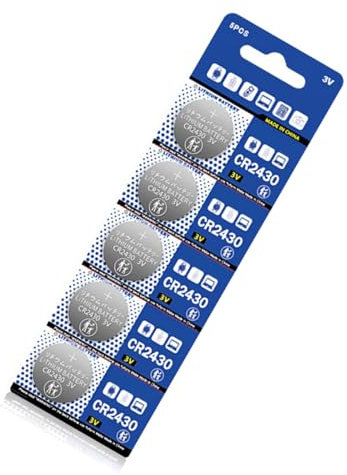 SYJHHWGS 5pcs CR2430 Lithium Knopfzellen Batterien 3V 270mAh Für Uhrenrechner Und Mehr DL2430 KL2430 KECR2430