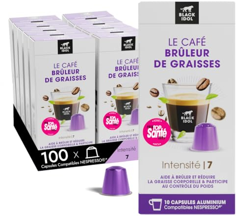 Black Idol Café Brûleur de Graisses Expresso, compatible pour Nespresso