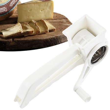Rotary Cheese Grater - Handheld Cheese Grater, Grater with Handle | Stainless Steel Rotary Grater for Vegetables Potato Fruit, Ergonomic Drum Cheese Grinder Kitchen Tool for Fast and Safe Shredding
