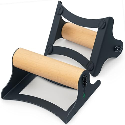 2x Liegestützgriffe, Push Up Bars Holz & Metall Parallettes gelenksschonende & rutschfeste Liegestützgriffe Calisthenics Fitnessgeräte für Zuhause – ideal für Handstand & Liegestütze