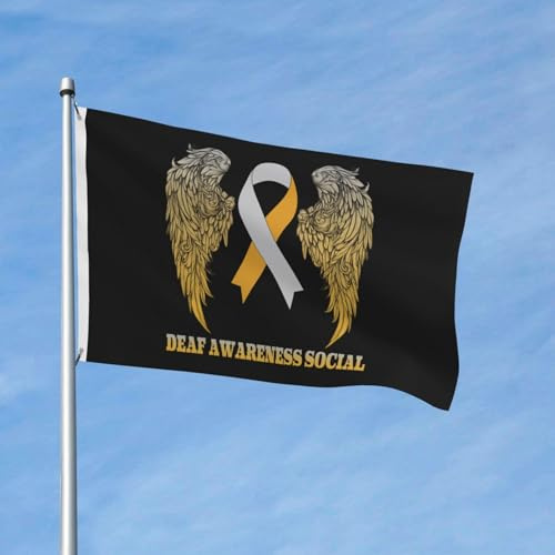 Persönlichkeit Gehörlosenbewusstsein Soziale 3x5 Ft Banner Polyester Saisonale Doppelseitige Garten Flagge Outdoor Home Yard Festival Decor Flaggen