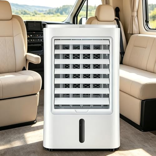 pedenencelia Aire Acondicionado Portátil para Caravanas,Mini Aire Acondicionado para Vehículos Recreativos,Enfriador Aire Evaporativo 3 Velocidades,Aire Acondicionado para Caravanas Y Camiones 12v