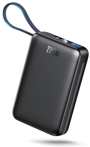 26800mAh Power Bank, PD 22,5W Powerbank mit Integriertem USB C Kabel