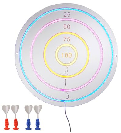 Dartscheibe Dartboard Kinderzimmer Neon USB-Anschluss 10 W Bunt Acryl D 46 cm