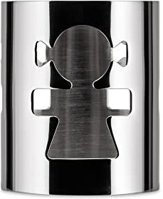 Alessi GIROTONDO Serviettenring, durchbrochen aus Edelstahl glänzend poliert, Frau, 9 x 5.4 x 12.5 cm, Silber