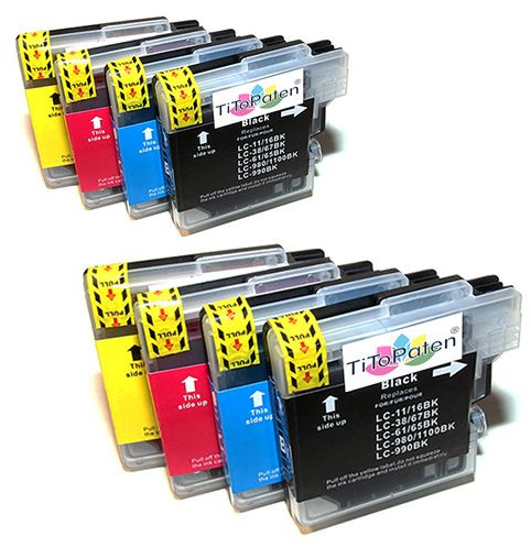 8X Brother DCP 195C Kompatible Druckerpatronen - Cyan/Gelb/Magenta/Schwarz