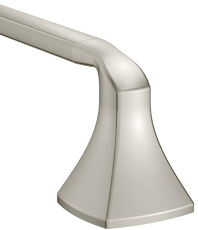 Moen Voss Brushed Nickel 24-Inch Bathroom Towel Bar, Wall Mounted Bath or Hand Hanging Rack, YB5124BN