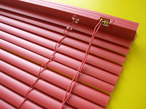 PVC Jalousie rot - Breite 50 bis 120 cm - Höhe 160/220 cm - Tür Fenster Rollo Kunststoff Jalousette Fensterjalousie Lamellen Plastik (50 x 220 cm)