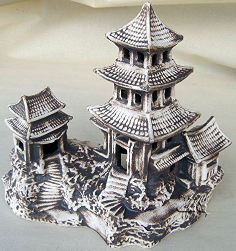 ZooPaul Deko Aquarium China Höhle Teehaus Fische Keramik Dekoration Tempel Terrarium Neu