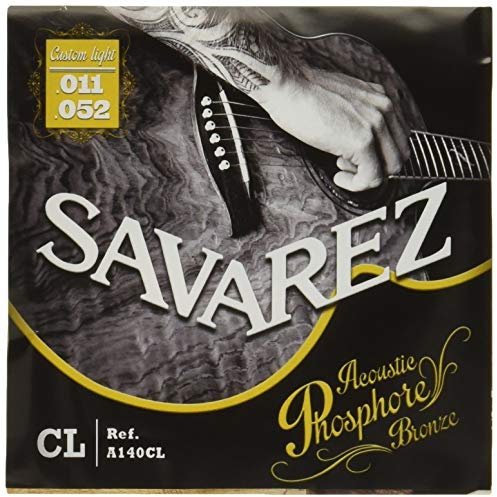 Savarez Saiten 668592 für Akustikgitarre Acoustic Phosphor Bronze Satz A140CL Custom Light .011-.052