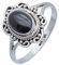 mantraroma Ring Damen Silber 925 Onyx Edelstein schwarz ausgefallen verspielt