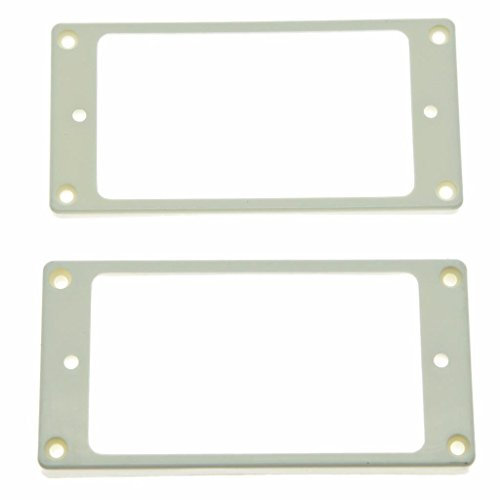 Dopro Set mit 2 Humbucker Pickup Ring Pickup Mounting Frame Curved Bottom 3 * 5 for Neck and 7 * 9 for Bridge Pickup White