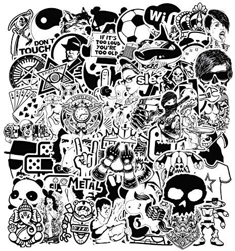 240 Stücke Aufkleber Schwarz-Weiß Graffiti Decals Bumper Stickers für Auto, Skateboard, Reisekoffer, Laptop, Skatboard