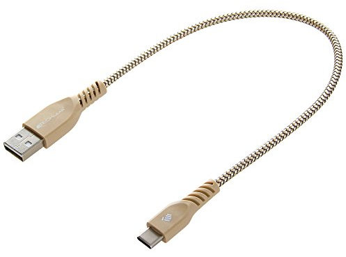 TECHGEAR STRONG High Durability Braided USB C Charging & Data Sync Cable (1ft/30cm) for Samsung Galaxy Tab S6 Lite, Tab A9 Plus / A9 A8 A7 / Lite, S9 S8 S7 Plus/Ultra, Tab Active 3 4 5 Pro - GOLD