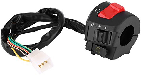 1 Pair Motorcycle Handlebar Switch Set, Left and Right Multi-Function Controls High Low Beam Horn Ignition Stop for 22mm Handlebar Motorcycles