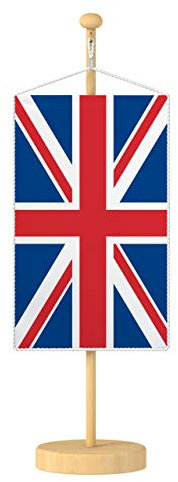 Vispronet® Tischbanner Großbritannien Nationalfahne Set ✓ Fahne & Ständer ✓ Kordel-Rand
