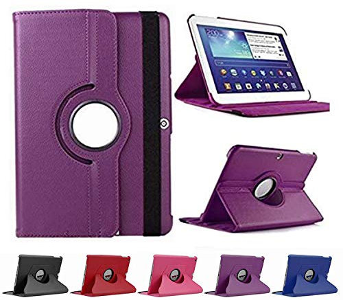 MUNDDY- Funda GIRATORIA 360º con Soporte para BQ Aquaris M10 10.1 Pulgadas,rotable 360° (Protector Cristal Templado Opcional) (Morado) …