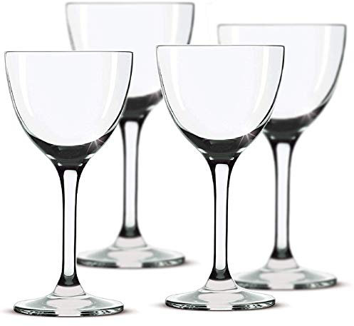 Nick and Nora Coupe Cocktail Glasses - Handblown Vintage Coupe Glasses to Serve a Manhattan, Martini, Aperitif, Algonquin, or Port Wine, 5-ounce Set of 4 or 2 (Plain, 4)