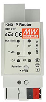 MeanWell KSR-01IP IP IP Router Koppler Linie Area KNX IP RJ45 Ethernet mit DIN-Schiene Konnex