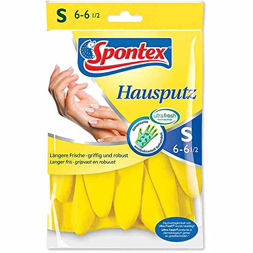 Spontex 121-10026 Handschuhe Hausputz, Größe S, gelb (1 Paar)