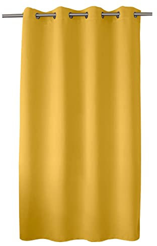ED ENJOY HOME Rideau Obscurcissant avec Œillets argentés, Jaune, 140x180cm, 100% Polyester, Tissu Certifié Oeko-TEX, Collection Réglisse
