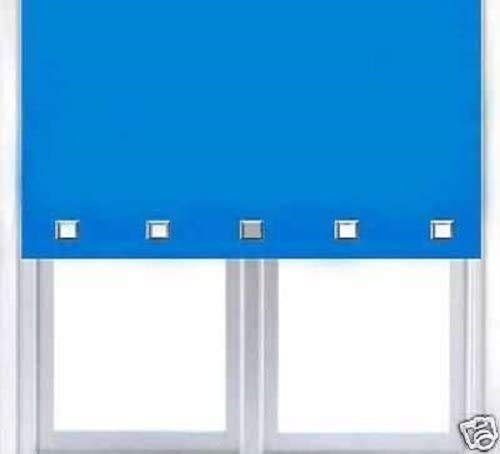 Square Eyelet Roller Blind Easy Fit Trimable Home Office Window Blinds (Blue, 90cm x 165cm (35.4 x 65))