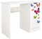 Leomark Weiß Kinderschreibtisch - Roma - Gemütlich Schreibtisch für Kinder mit Regal, Computertisch, Möbel für Kinderzimmer, Höhe: 77 cm (Schmetterlinge)