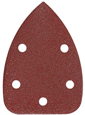 Mirka Red Deltaschleifer Schleifpapier Holz Schleifdreiecke Klett / 100x140x140mm / Klett-Haftung / 5-Loch/Korn P60 / 5 Stück/zum Schleifen von Holz, Metall und Kunststoff