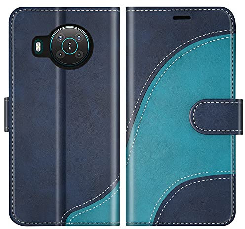 BoxTii Cover per Nokia X20 / Nokia X10, Custodia in PU Pelle Portafoglio per Nokia X20 / Nokia X10, Magnetica Cover a Libro con Slot per Schede, Blu