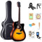Rosen Solid Top Gitarre Dreadnought Akustikgitarre 41 Zoll Fichtengitarre Einsteiger westerngitarre Bundle mit Buch, gepolsterter Tasche, Saiten, Plektren, Stimmgerät, Gurt, Poliertuch, Sunburst